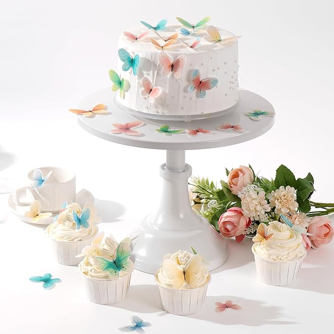 YOcity Edible Butterflies for Cake Decorating 3D Edible Wafer Paper Butterfly Cupcake Toppers for Wedding Baby shower Birthday Party Cupcakes Decorations (40pcs Mix Color and Assorted Size)