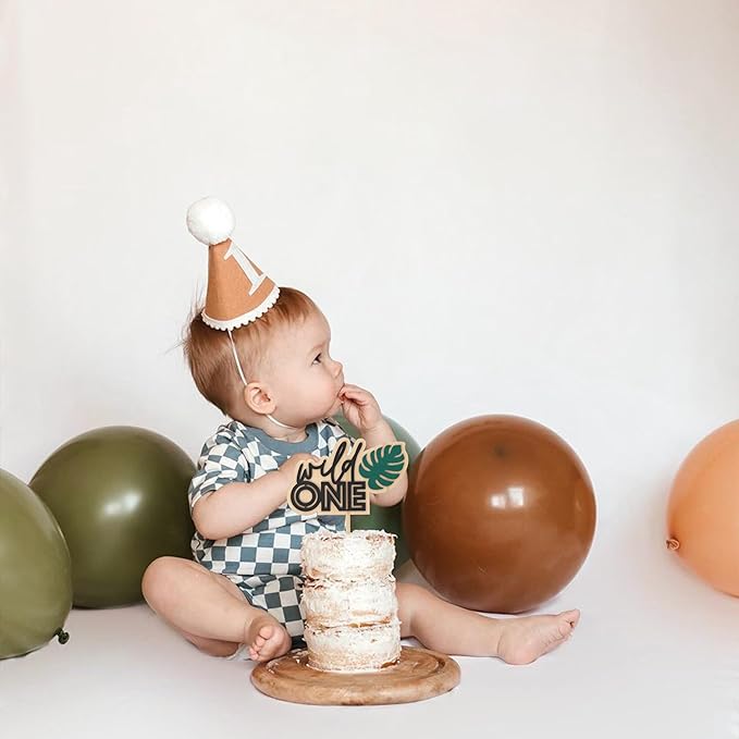 Wild ONE Wood Cake Topper - Birthday Tropical Wild One Theme Cake Decorations, First Birthday Party, Jungle Animal Safari Toddler Birthday Party Smash Cake 1st Birthday (WILD CAKE TOPPER)