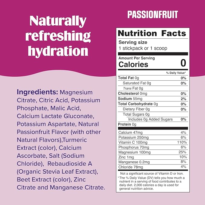 Ultima Replenisher Daily Electrolyte Powder Drink Mix ??Sugar Free ??Passionfruit, 20 Stickpacks ??Hydration Packets with 6 Electrolytes and Trace Minerals ??Keto Friendly, Non-GMO