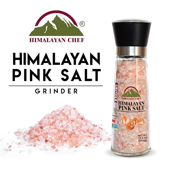 Himalayan Chef Salt Grinder, Refillable-13 Ounce