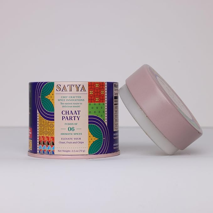 Satya Blends Chaat Powder- Spicy & Sweet Flavor 6 Spice Blend | Vegan | Low Sodium | Chaat Masala Seasoning for Salads | Gluten & Dye Free | Authentic Indian Spices and Seasoning- 2.5 Oz(Pack of 1)