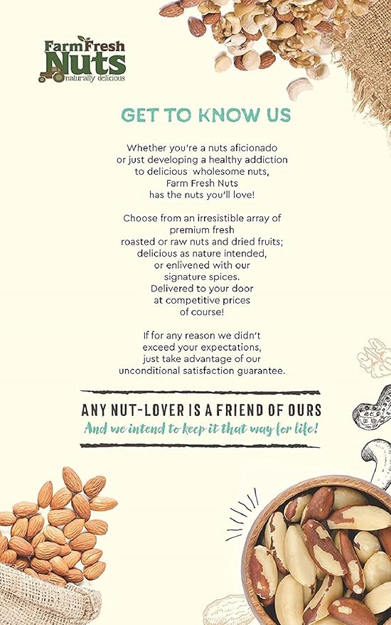 Deluxe Mixed Nuts Raw Natural Unsalted (No Shell) - Compares To Organic Almonds, Walnuts, Cashews, Filberts & Pecans Mix By Farm Fresh Nuts (2 Lb.)