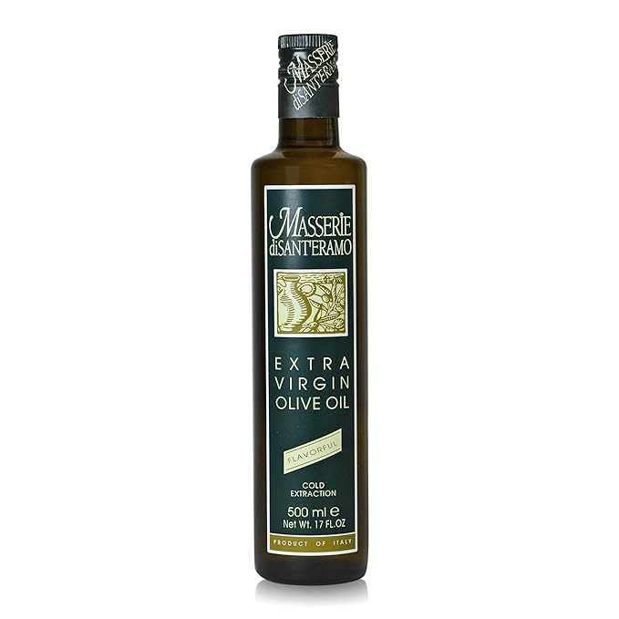 Flavorful Italian Extra Virgin Olive Oil Cold Pressed - Robust Olive Oil for Cooking and Frying, Imported from Italy - Masserie di Sant'Eramo - 16.9 Fl Oz (Pack 1)
