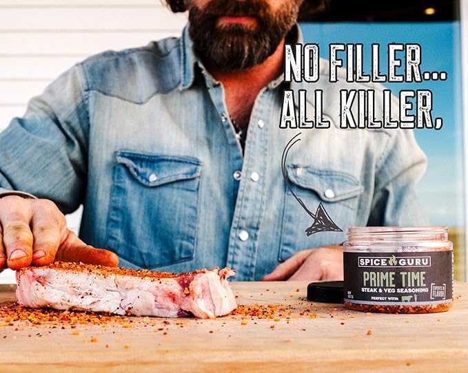 Spice Guru BBQ Rub Set - 4 Flavor BBQ Seasoning/Rubs Great FathersDay Gifts for Dad or Husband - Grilling Gifts for Men - Birthday Gift for Men - Barbecue Grilling Accessories - Meat Seasonings