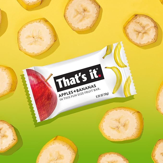 That???It. Fun Size Fruit Bars Variety Pack(50 Pieces, 10g Each) With Apples + Bananas, Apples + Cranberries, Non-GMO, Paleo and Kosher Friendly, Gluten Free Breakfast Snacks