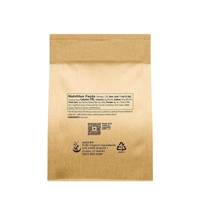 Pure Original Ingredients Guar Gum (1lb) From Guar Beans, Food Grade, Gluten Free