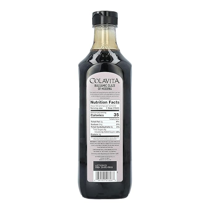 Colavita Balsamic Glaze - 32 Fl Oz - Tart and Sweet Flavor Perfect for Enhancing Salads, Pasta, Pizza, and More