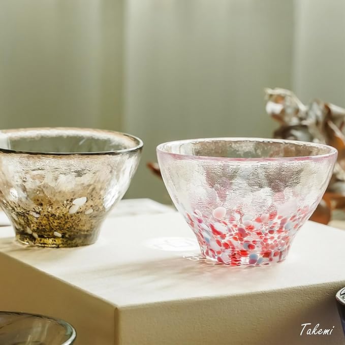 Japanese sake glass set Handcrafted Mini Glass Set Elegant Japanese Sake Cups Perfect for Any Occasion Made in Japan (Four Fish-Inspired Colors (4 pcs), Sake Glass (2.37-2.87 fl oz))