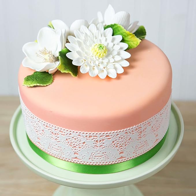 Global Sugar Art Poppy Anemone Sugar Cake Flowers, White with Green Center, 3 Count by Chef Alan Tetreault