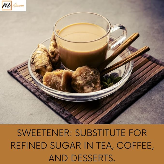 mGanna 100% Jaggery Powder as alternative for Natural Sweetner Food Recepies 454 g / 1 lbs