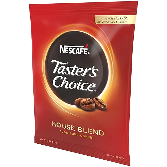 Nescafe Instant Coffee, Taster's Choice Light Roast House Blend, 8 oz Bulk Pouch