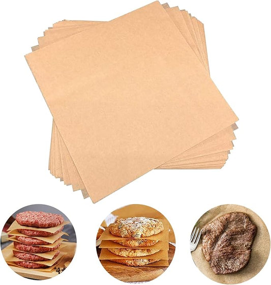 500 PCS Precut Parchment Paper Squares for Baking Cookies, Unbleached Nonstick Wax Paper Sheets for Separating Beef Patties, Freezing Hamburgers. (6x6 Inch)