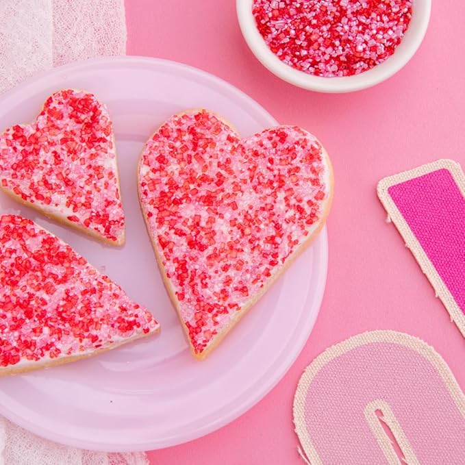 Sweets Indeed Sprinkles 6 Cell Edible Sprinkle Mix Jimmies Perfect for Cake Decorations Baking Ice Cream Cookies Cupcake Topper (Sweetheart)