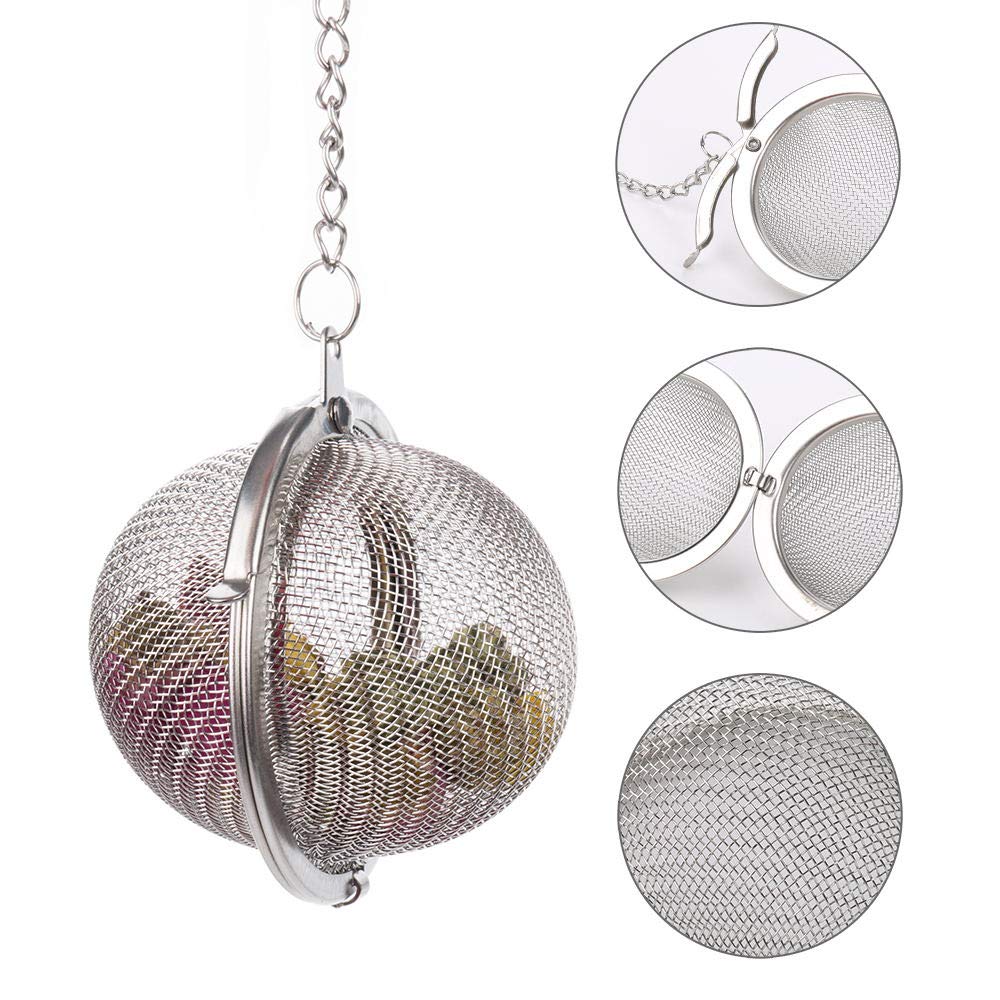 2Pcs Stainless Steel Tea Infuser Strainer, 2.04 Inch Fine Mesh Ball