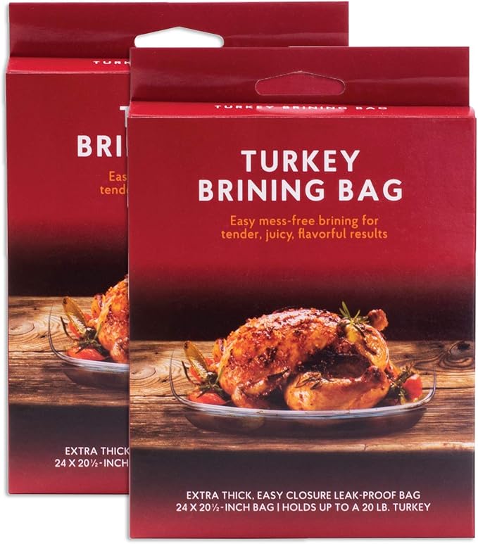 HIC Kitchen Roasting Turkey Brining Bag, Holds 20-Pound Turkey, Brining Liquids, and Seasonings, Set of 2