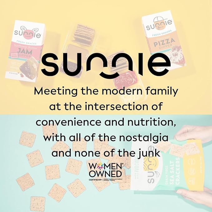 Sunnie Gluten Free Crackers - Healthy Grain Free Sea Salt Crackers, Snacks for Kids & Adults, Made with Avocado Oil, Only 5 Ingredients, Vegan Snack, Low Calorie (4 oz - Pack of 9)