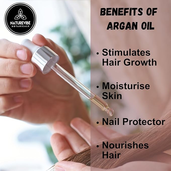 Naturevibe Botanicals Argan Oil 32 Fl oz ??Cold Pressed, Unrefined, Pure Moroccan Argan Oil for Hair, Skin, Face & Massage ??Natural Carrier Oil for DIY Beauty & Aromatherapy