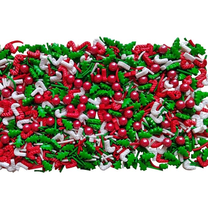 1 Bottle Christmas Sprinkles for Cake Decorating Cake Cupcake Topper Edible Candy Sugar Sprinkle Mix for Baking, Holiday Cookie, Ice Cream