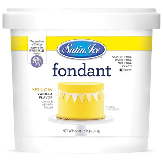Satin Ice Yellow Fondant, Vanilla, 2 Pounds