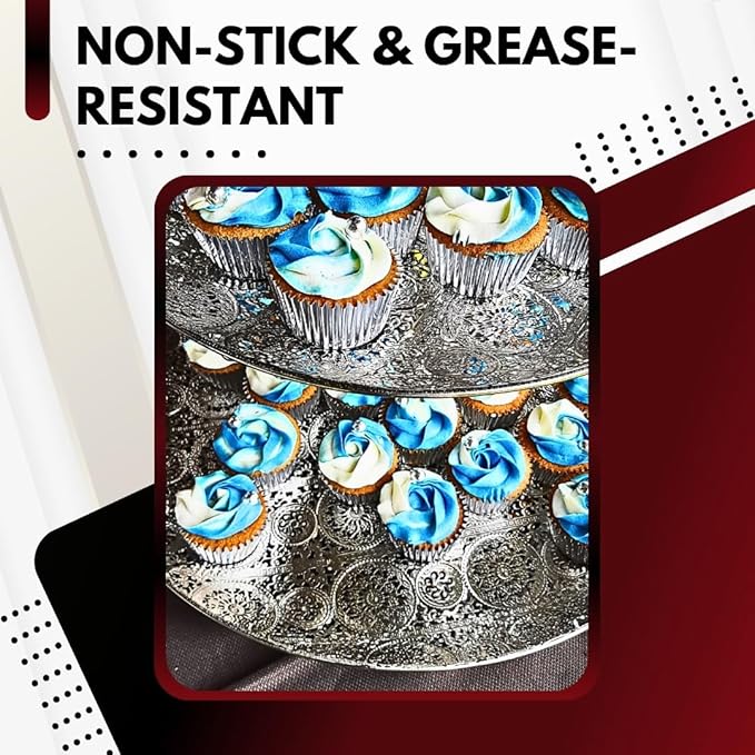 Green Direct Standard Size Silver Cupcake Liners ??Pack of 240 Paper Baking Cups for Muffin Pans, Carriers & Stands ??Bulk Non-Stick Cupcake Wrappers for Baking