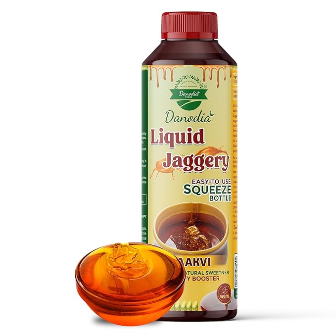 Danodia Foods LIQUID JAGGERY SYRUP (700g/1.54 lb) | Natural Sweetener from Sugarcane | No Preservatives | Rich in Minerals | Alternative to Refined Sugar