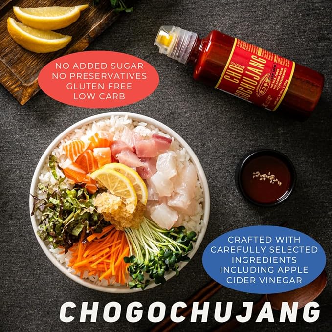K Kurious Pantry Chogochujang, Korean Red Chili Paste with Vinegar, Sauce, Condiment, Dressing, Dip, No Flour, No Added Sugar, No Preservatives, 9.7oz