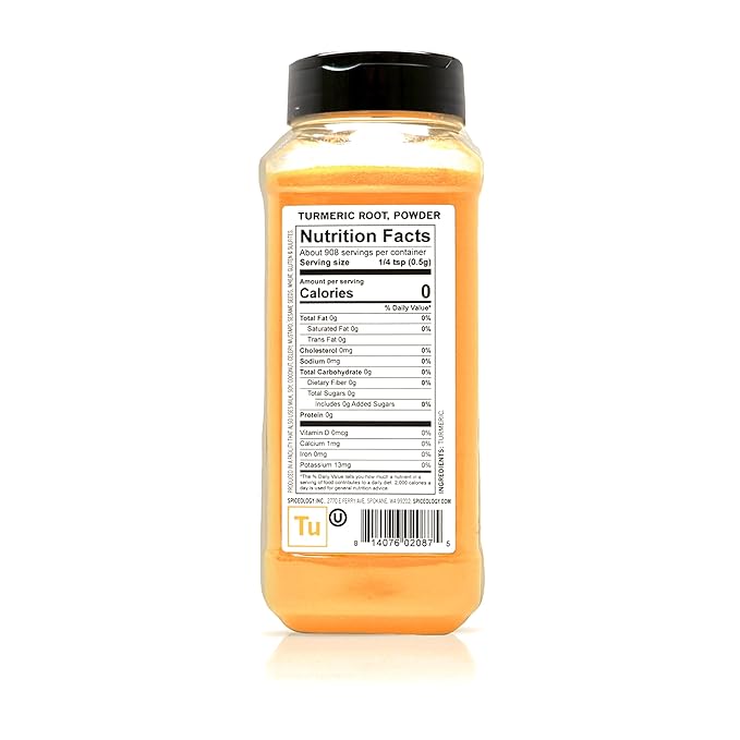 Spiceology ??Turmeric Root Powder ??Ground Turmeric Spice for Curries, Rice, Marinades, Golden Milk, Smoothies, and Spice Blends ??Chef-Crafted, Fresh-Ground Haldi ??16 oz