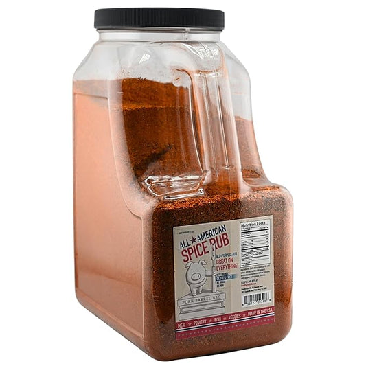 Pork Barrel BBQ All American Seasoning & Rub – Sugar-Free, Keto, Gluten-Free, No MSG, All-Purpose BBQ Rub & Meat Seasoning – 7 Pound for Smoking & Grilling – Beef, Chicken, Pork & Seafood- Pack of 1