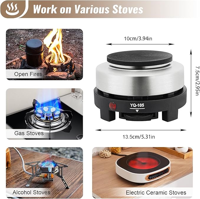 Stovetop Coffee Maker, 4 Cup Stainless Steel Moka Pot Espresso Maker Coffee Pot with Electric Stove, 500W Stovetop Espresso Machine Italian Espresso Maker for Home Bar Office