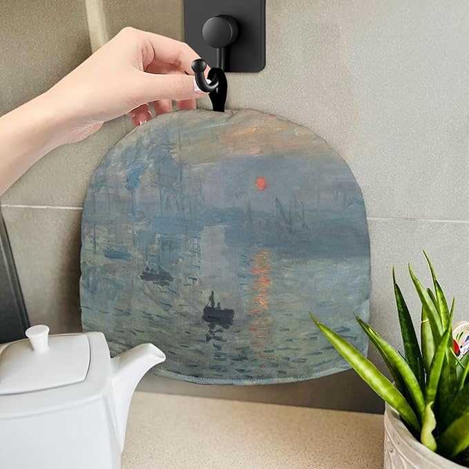 Art Print Tea Cosy for Teapot Lightweight Large Teapot Cover with Top Handle Insulated Home Decor Thick Teapot Cozy for Women Gifts
