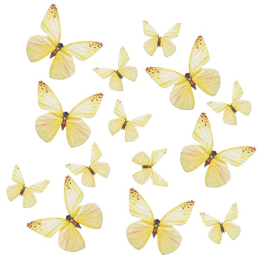 MDXing 72PCS Yellow Waffle Paper Cupcake Birthday Cake Decoration Insert Suitable for Edible Butterflies/Gift Giving Events/Wedding Themed Party