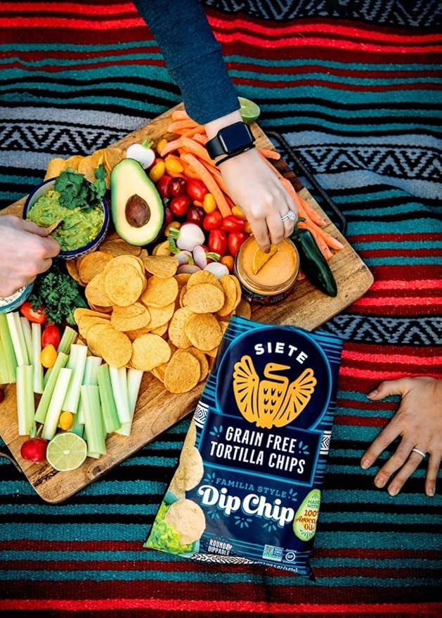 Siete Grain Free Tortilla Chips | Gluten Free Chips | Paleo & Vegan Snacks | Non GMO | Dip Chip, 5 Ounce (Pack of 12)
