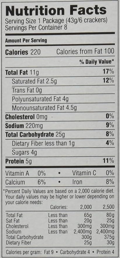 Lance Cracker Sandwiches On-The-Go Packs - Toast Chee with Peanut Butter - 1.5 oz - 8 Count