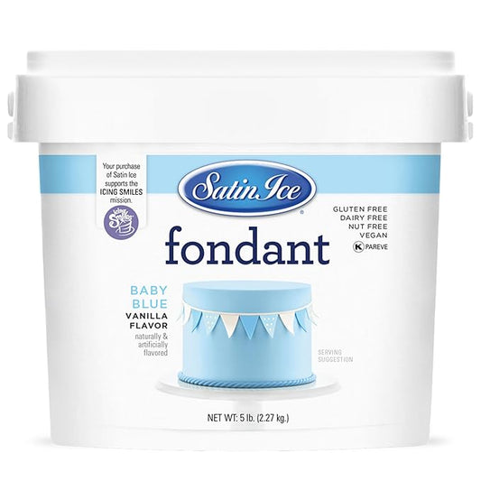 Satin Ice Baby Blue Fondant, Vanilla, 5 Pounds