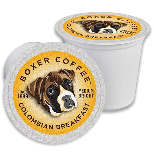 Boxer Coffee 52 Count Colombian Breakfast Single-Serve Cups Pods Specialty Grade gourmet artisan coffee, Keurig K-Cup 2.0 Compatible
