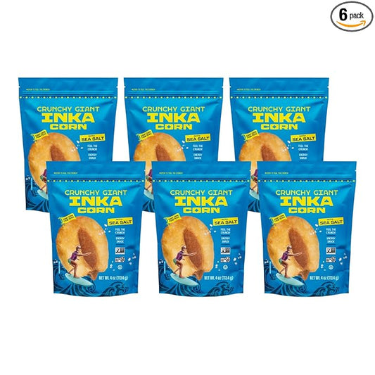 Inka Corn Nuts, Gluten Free Roasted Giant Corn, Original Flavor, 4 Ounce (Pack of 6)