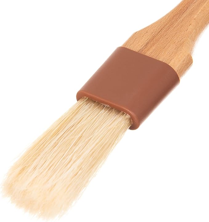 SPARTA 4037200 Boarhair Pastry Brush, Basting Brush with Flat Brushhead, 8.25"L x 1"W, Wood Handle