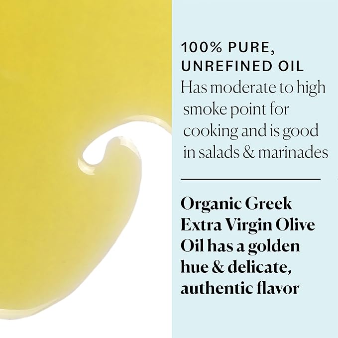 Sky Organics - Organic Extra Virgin Olive Oil, 16 fl oz - Cold Pressed & Unfiltered - Bright, Fresh, Authentic Flavor - Sourced from Farmers in Greece - 100% Pure - Kosher - Natural, Vegan, & Soy Free