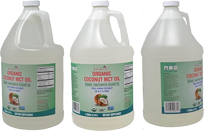 Verdana USDA Certified Organic Coconut MCT Oil ?밊ractionated Coconut Oil ??No Palm Kernel Used ??Kosher, Food Grade, Non-GMO ??Great for Keto and Paleo Diets ??1Gallon