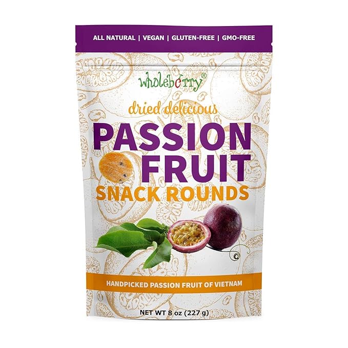 Naturally Delicious Dried Passion Fruit Maracuja 8-oz Bags, No Added Chemicals, No Added Colorings, No Preservatives, Made in Vietnam from fully mature fruits (8 oz)??,<div>