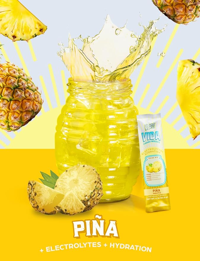 Electrolyte Drink Mix ??Pineapple Agua Fresca Flavor | Sugar-Free Hydration Powder with Coconut Water & Minerals | 15 Single-Serve Stick Packs, Low Calorie, Natural Flavor