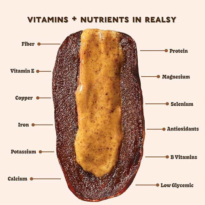 Realsy Filled Medjool Dates, Organic Dates with No Sugar Added, Gluten-Free, Vegan, All Natural Healthy Snack, Single Wrapped (40 ct) (Almond Butter)