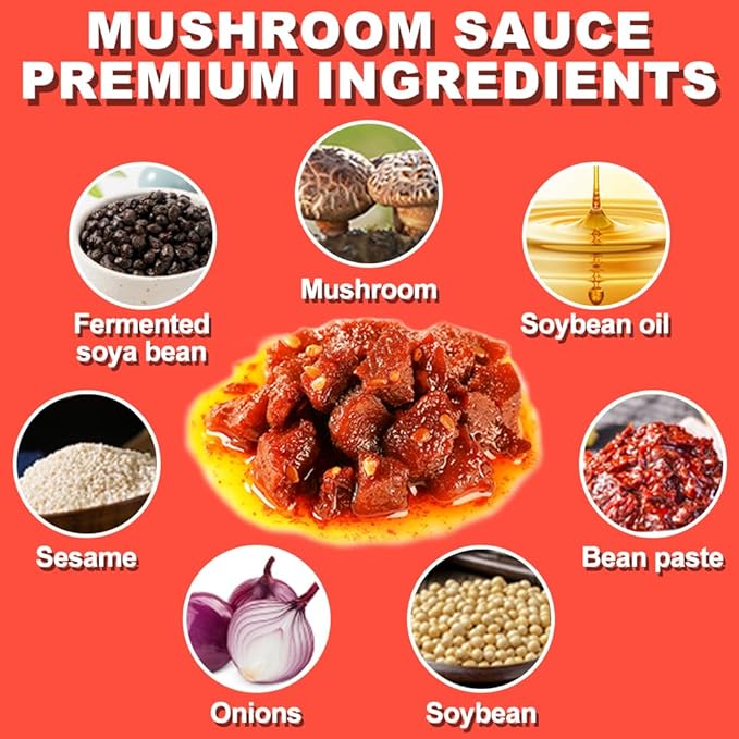Umami Mushroom Sauce (Chunky Texture), Bold Flavor, Mushroom in Oil, Ready to Eat and Use as Sauce, Condiment, 230g/8.1oz (Original Flavor)