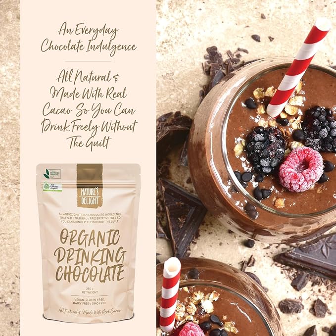 Nature's Delight Organic Drinking Chocolate 250 g, 8.8185 Ounce, 250.0 grams