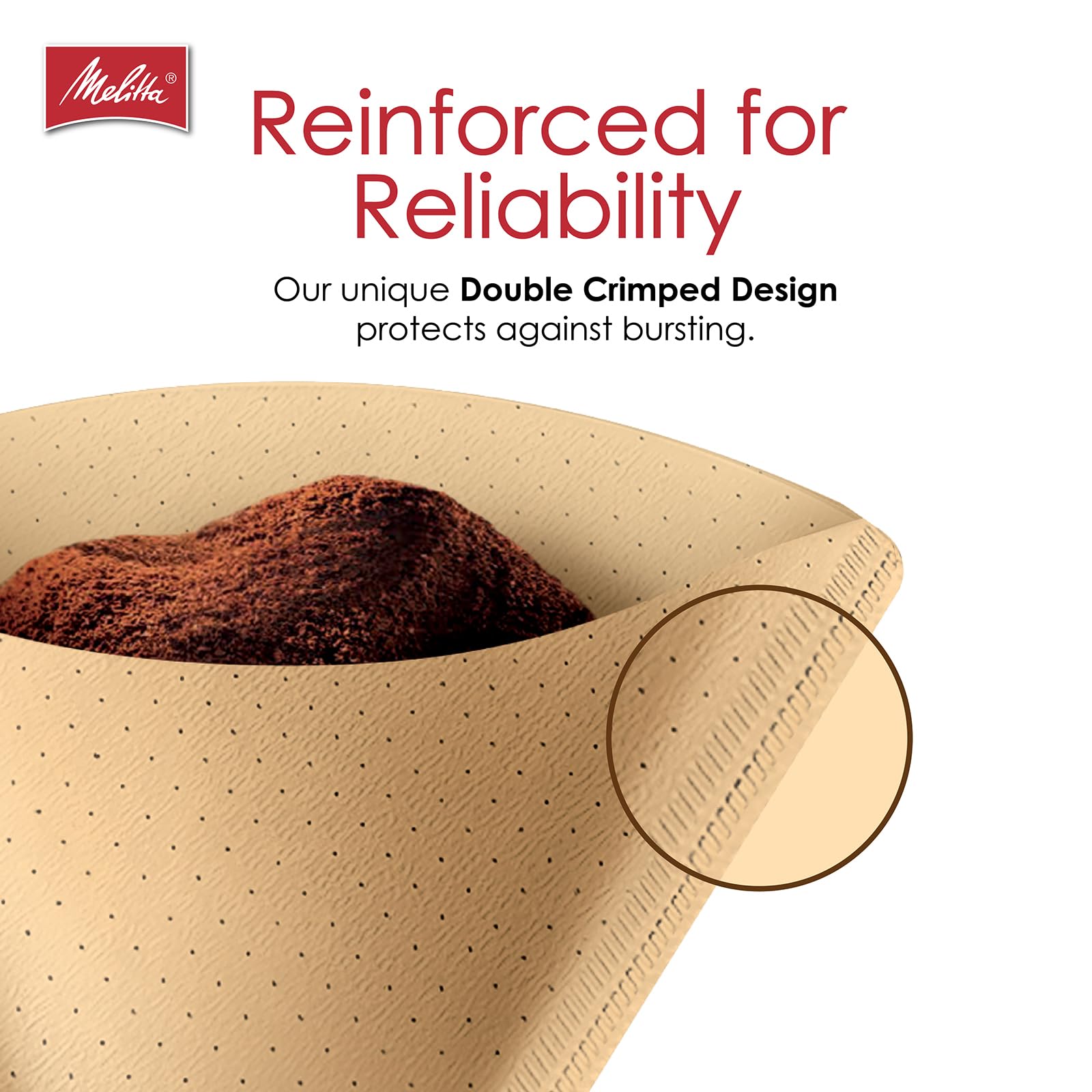 Melitta #2 Cone Coffee Filters, Natural Brown, 100 Count - Fits all 2-6 Cup Cone Coffee Makers and