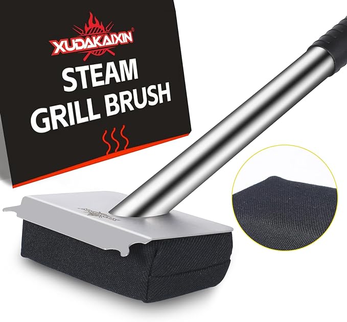 Steam Grill Brush Bristle Free,[Ultra Safe & Efficient] Grill Cleaner for Outdoor Grill,BBQ Replaceable Scraper Cleaning Head,Grill Brush BBQ Accessories,Gifts for Men/Dad ??,<div>