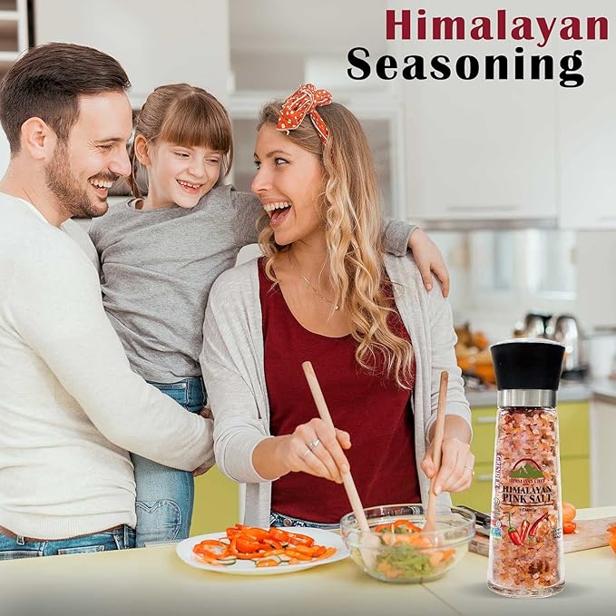 Himalayan Chef Pink Salt with Chipotle, Tall Glass Grinder, 10.58 Oz