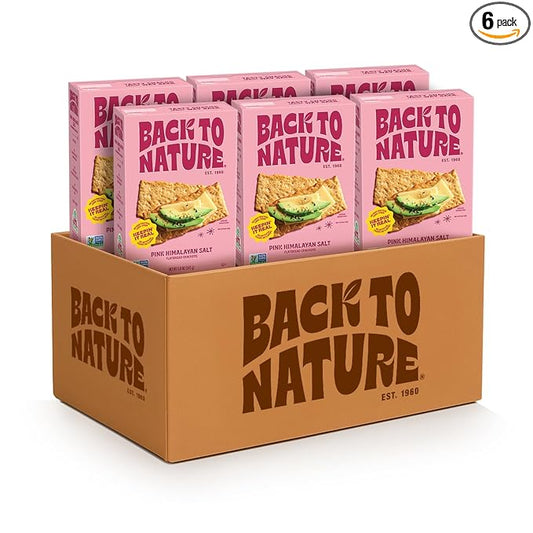 Back To Nature Flatbread Crackers, Pink Himalayan Salt, Kosher, Non-GMO, 5 Ounce (Pack of 6)