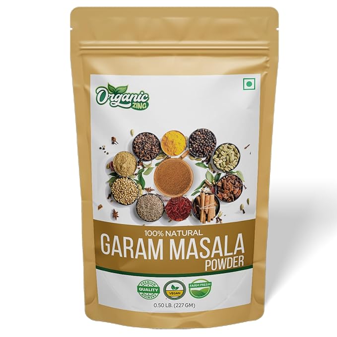 Organic Zing Garam Masala - A Versatile Indian Blend of Spices and Herbs | Seasoning Blend | Vegan | Preservative Free | Product of India (227 Gram) Pack of 1