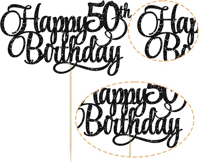 1 Pack Happy 50th Birthday Cake Topper Gold Glitter Number 50 Fifty Years Old Birthday Cake Pick Decoration For 50th Birthday Celebrating Anniversary Party Supplies